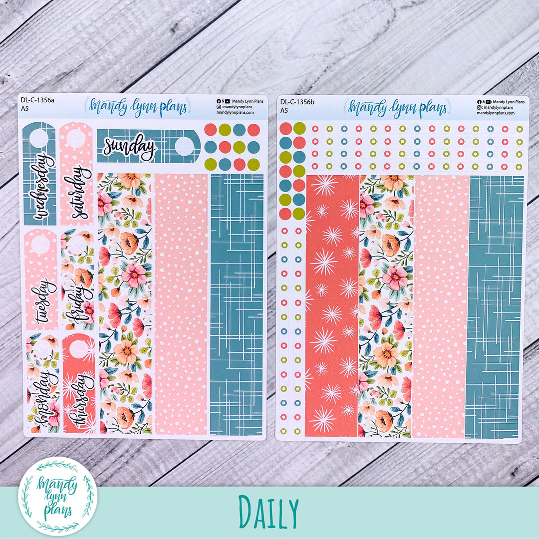 Daily Kit || A5, B6, A6 || Mid-Century Floral || 356