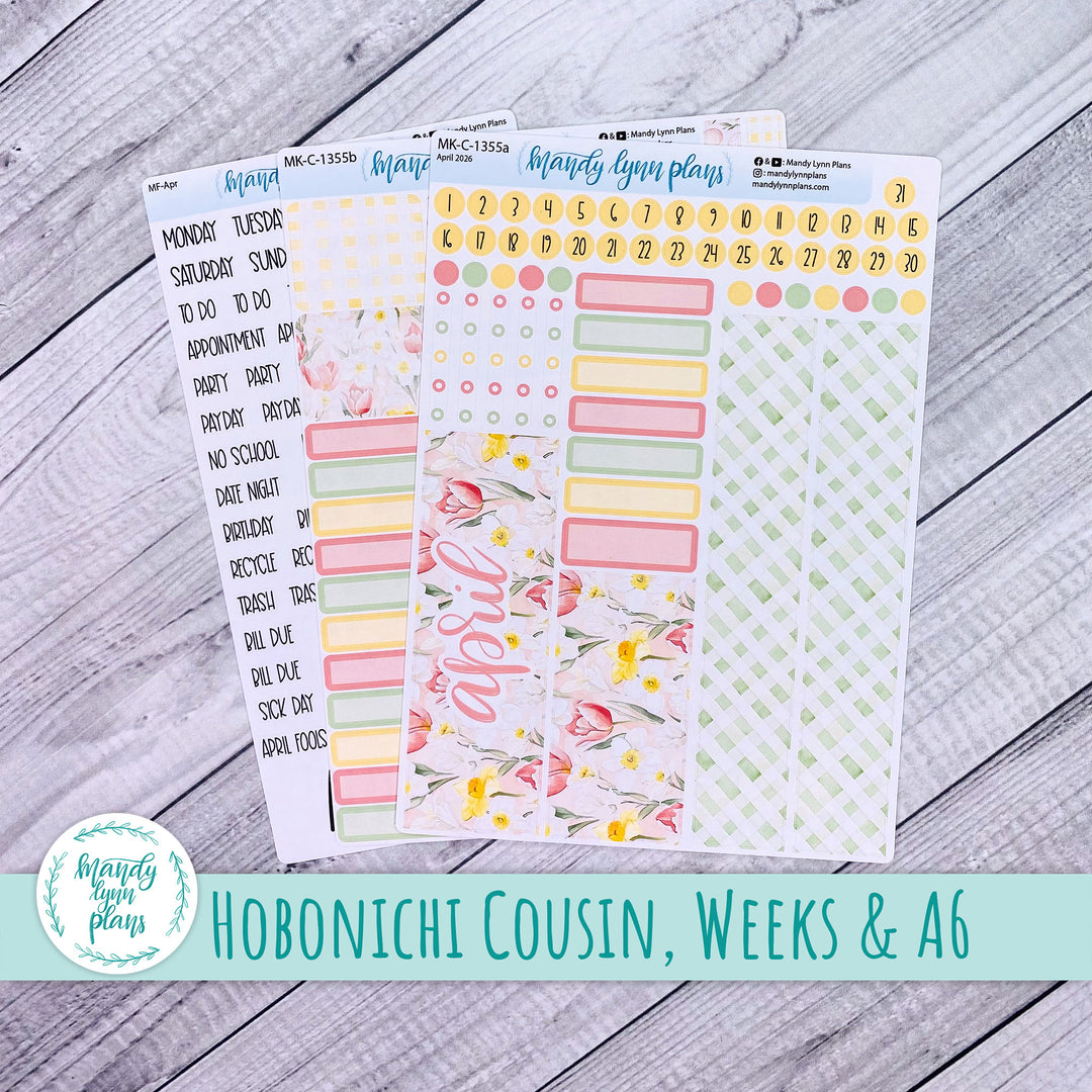 April 2026 or Any Month Monthly Kit || Hobonichi Cousin, Weeks, A6 || Happy Easter || 355