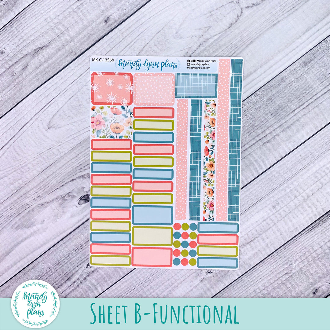 April 2026 or Any Month Monthly Kit || Hobonichi Cousin, Weeks, A6 || Mid-Century Floral || 356