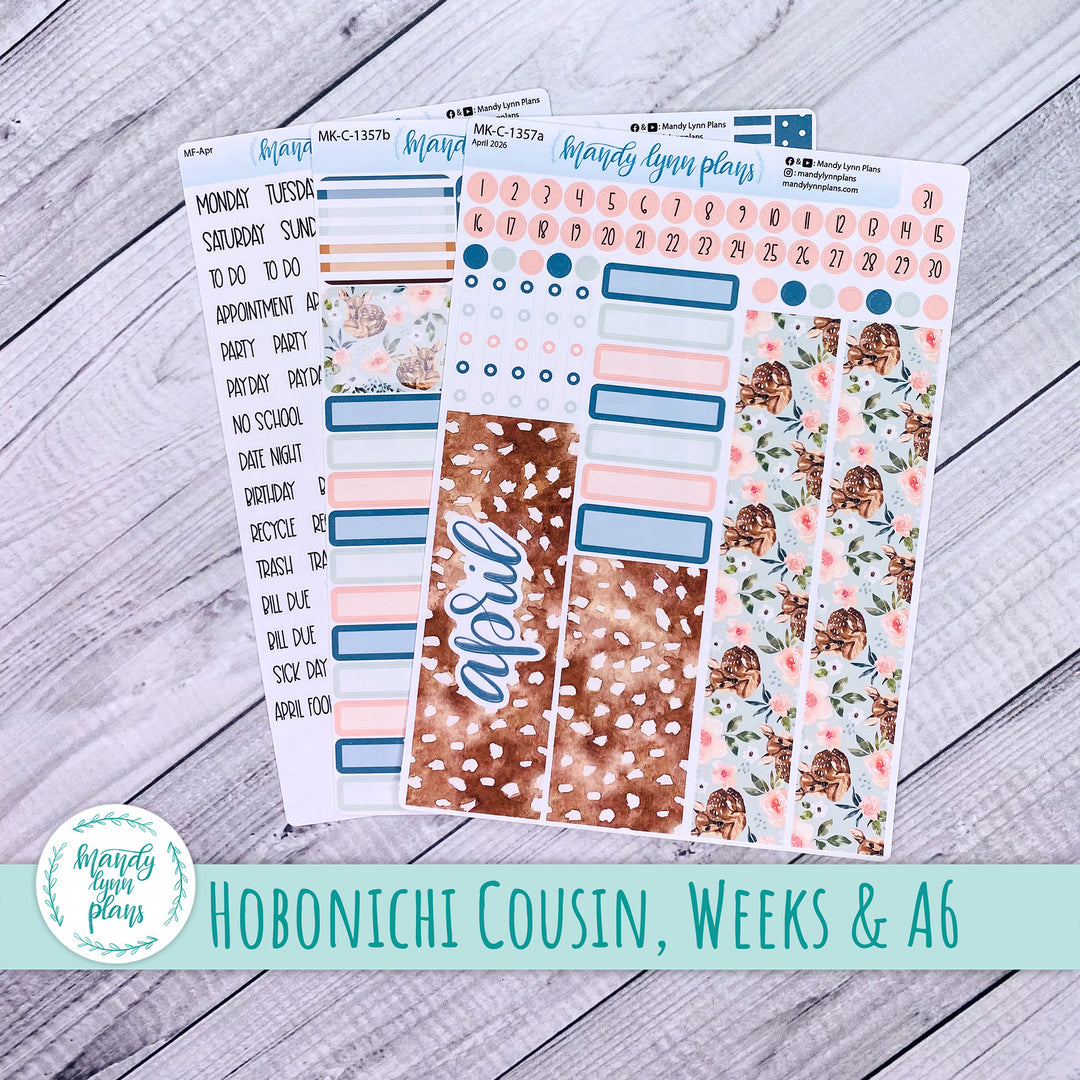 April 2026 or Any Month Monthly Kit || Hobonichi Cousin, Weeks, A6 || Fawn || 357