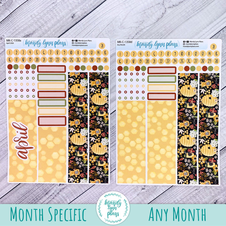 April 2026 or Any Month Monthly Kit || Hobonichi Cousin, Weeks, A6 || Honey || 358