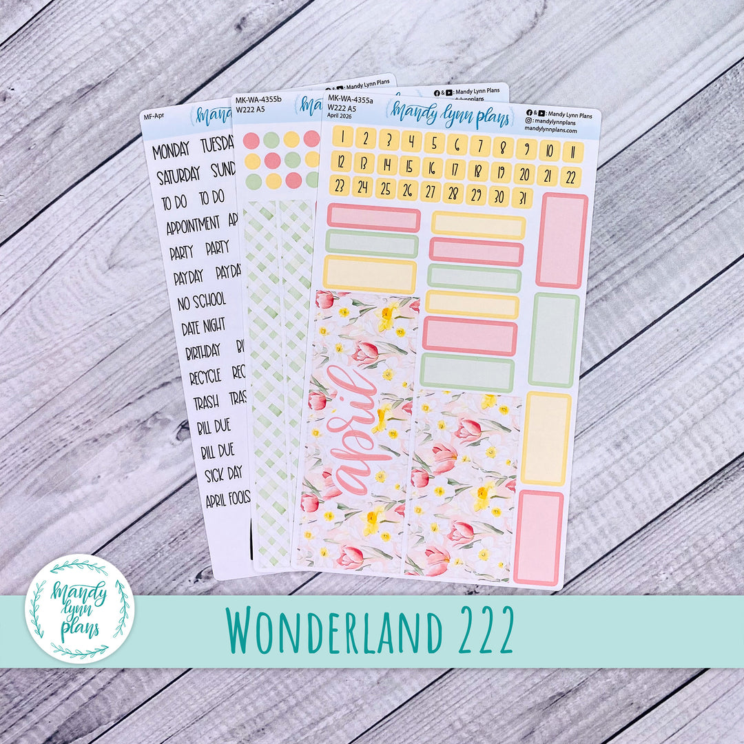 April 2026 or Any Month Monthly Kit || Wonderland 222 A5, B6, A6 || Happy Easter || 355