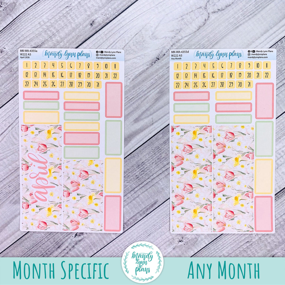 April 2026 or Any Month Monthly Kit || Wonderland 222 A5, B6, A6 || Happy Easter || 355