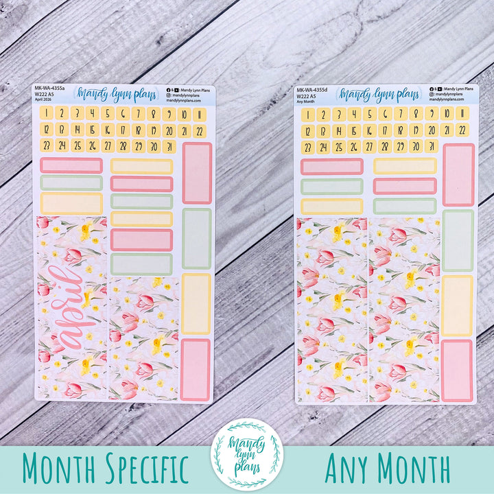 April 2026 or Any Month Monthly Kit || Wonderland 222 A5, B6, A6 || Happy Easter || 355