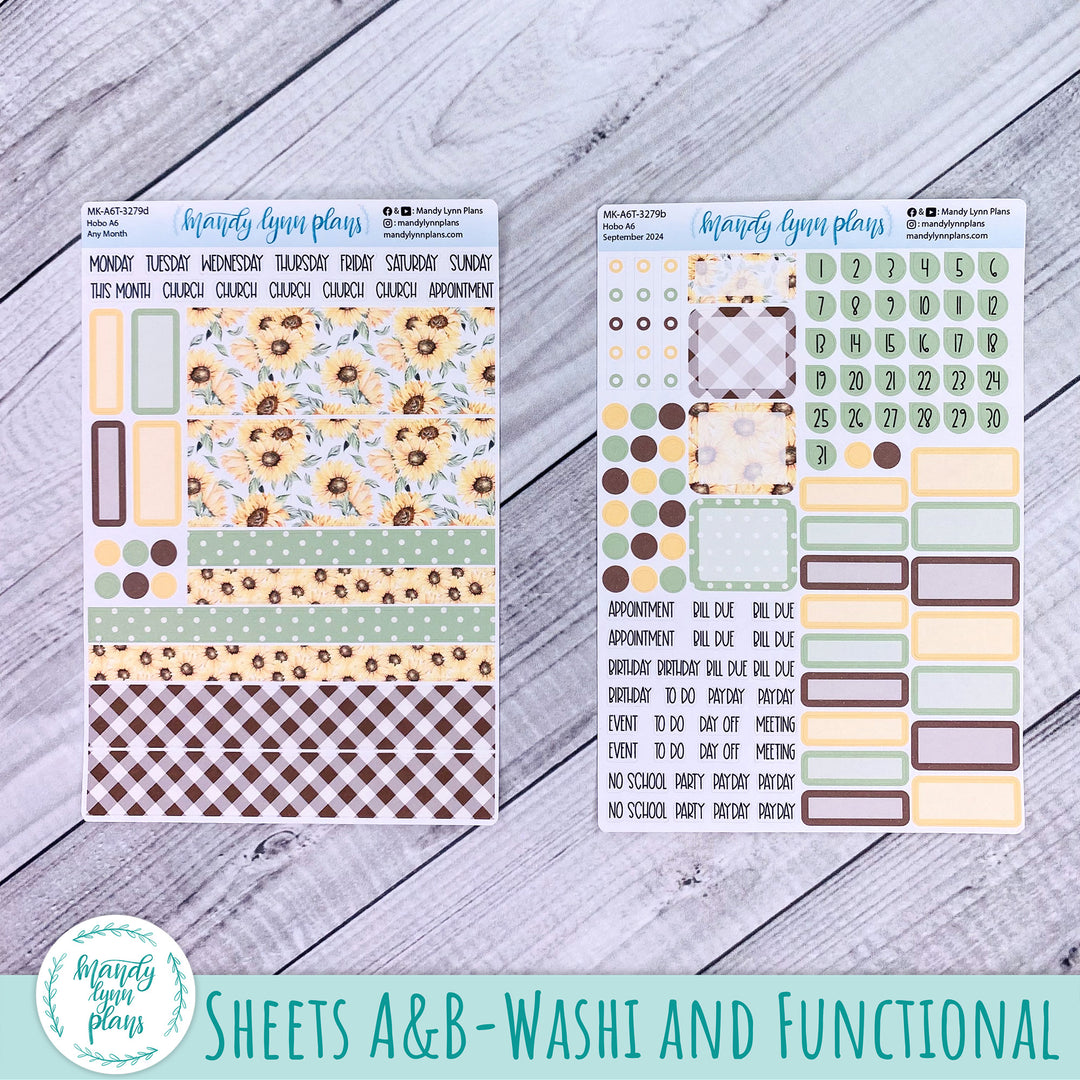 Any Month Hobonichi A6 Monthly Kit || Sunflower Patch || MK-A6T-3279