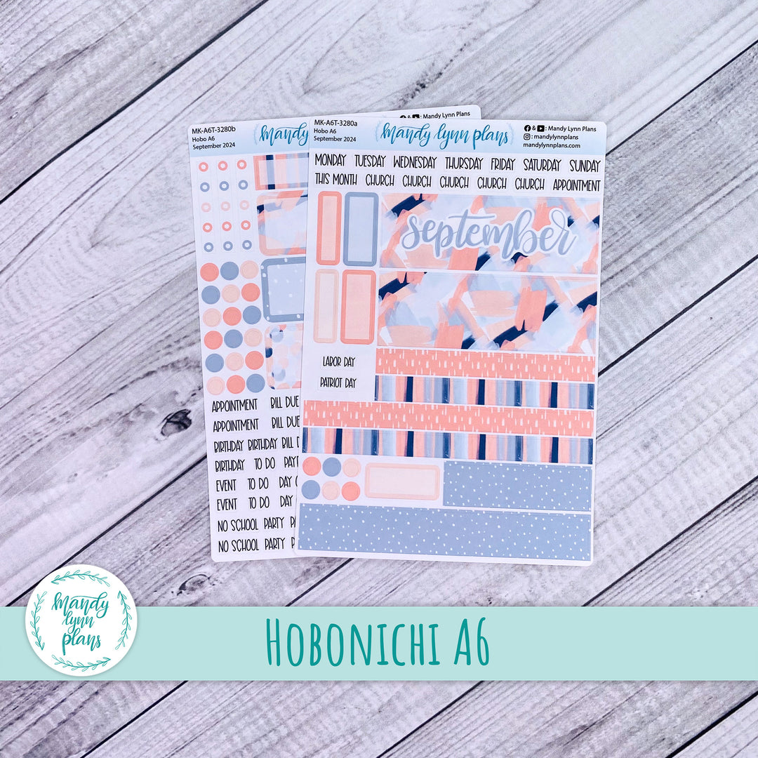 Hobonichi A6 September 2024 Monthly Kit || Navy Blush || MK-A6T-3280