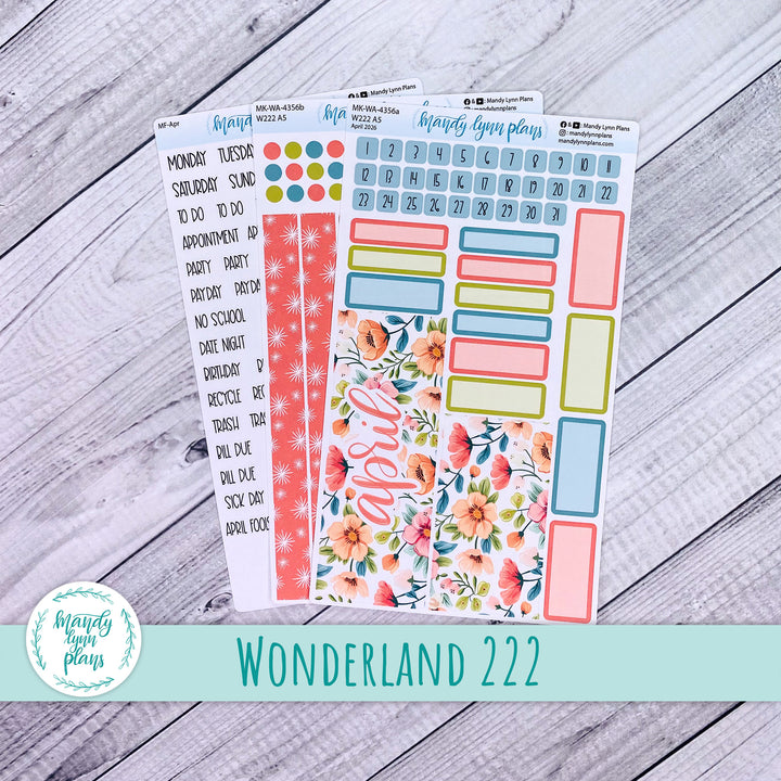 April 2026 or Any Month Monthly Kit || Wonderland 222 A5, B6, A6 || Mid-Century Floral || 356