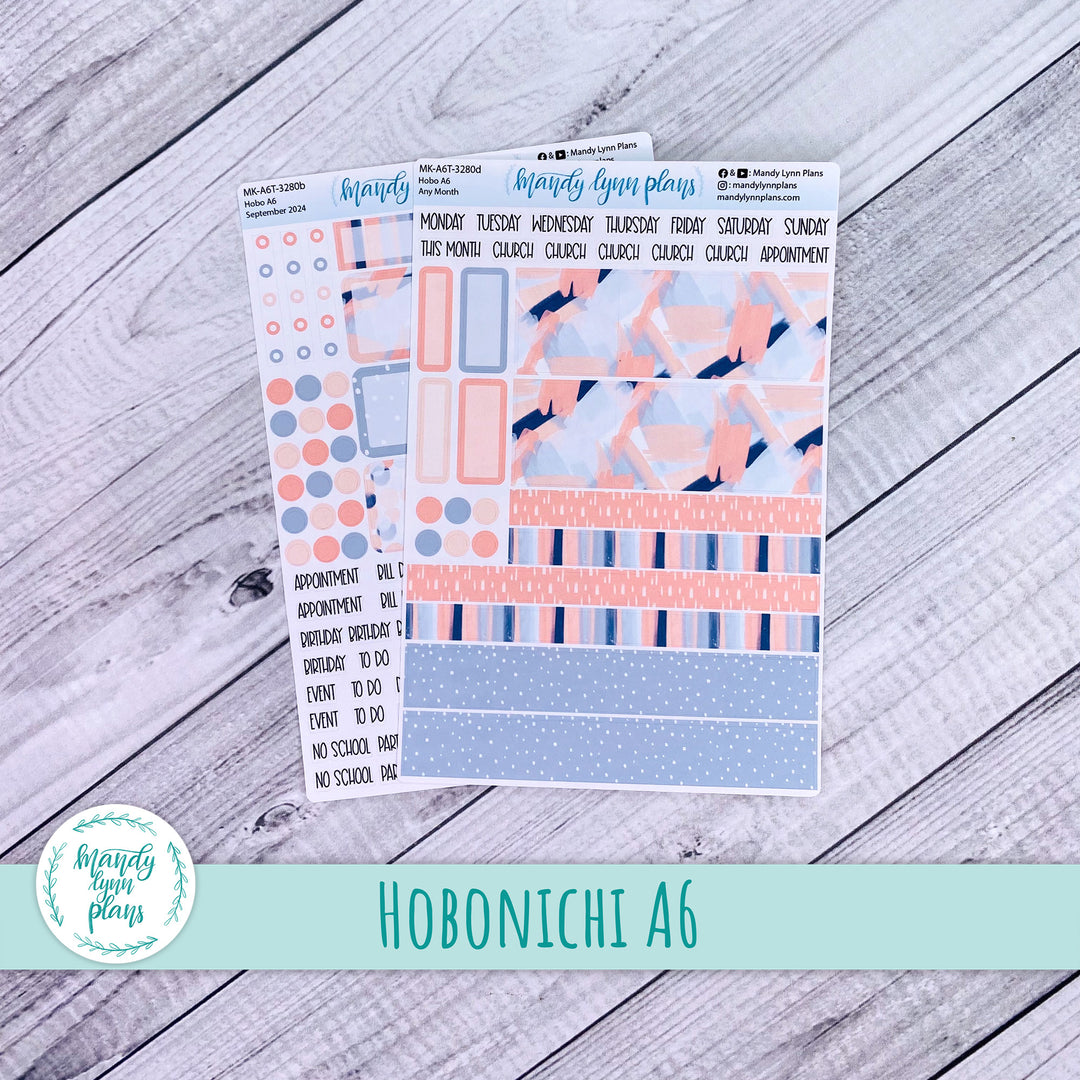 Any Month Hobonichi A6 Monthly Kit || Navy Blush || MK-A6T-3280