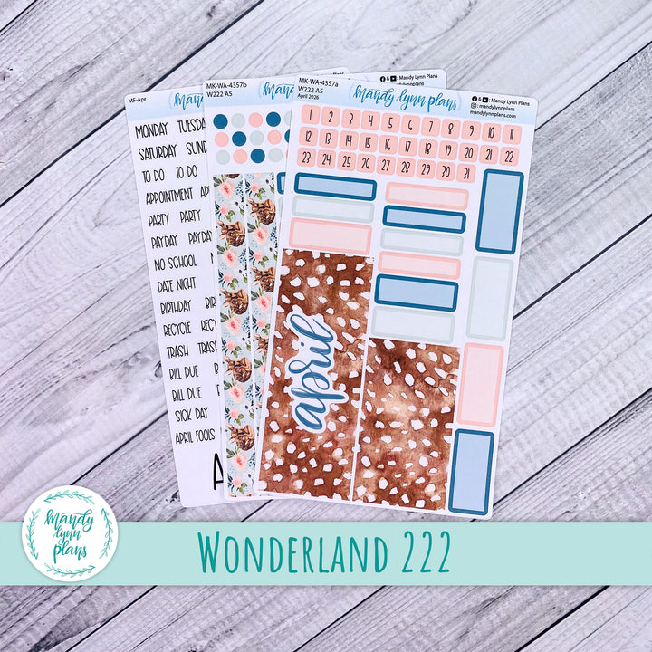 April 2026 or Any Month Monthly Kit || Wonderland 222 A5, B6, A6 || Fawn || 357