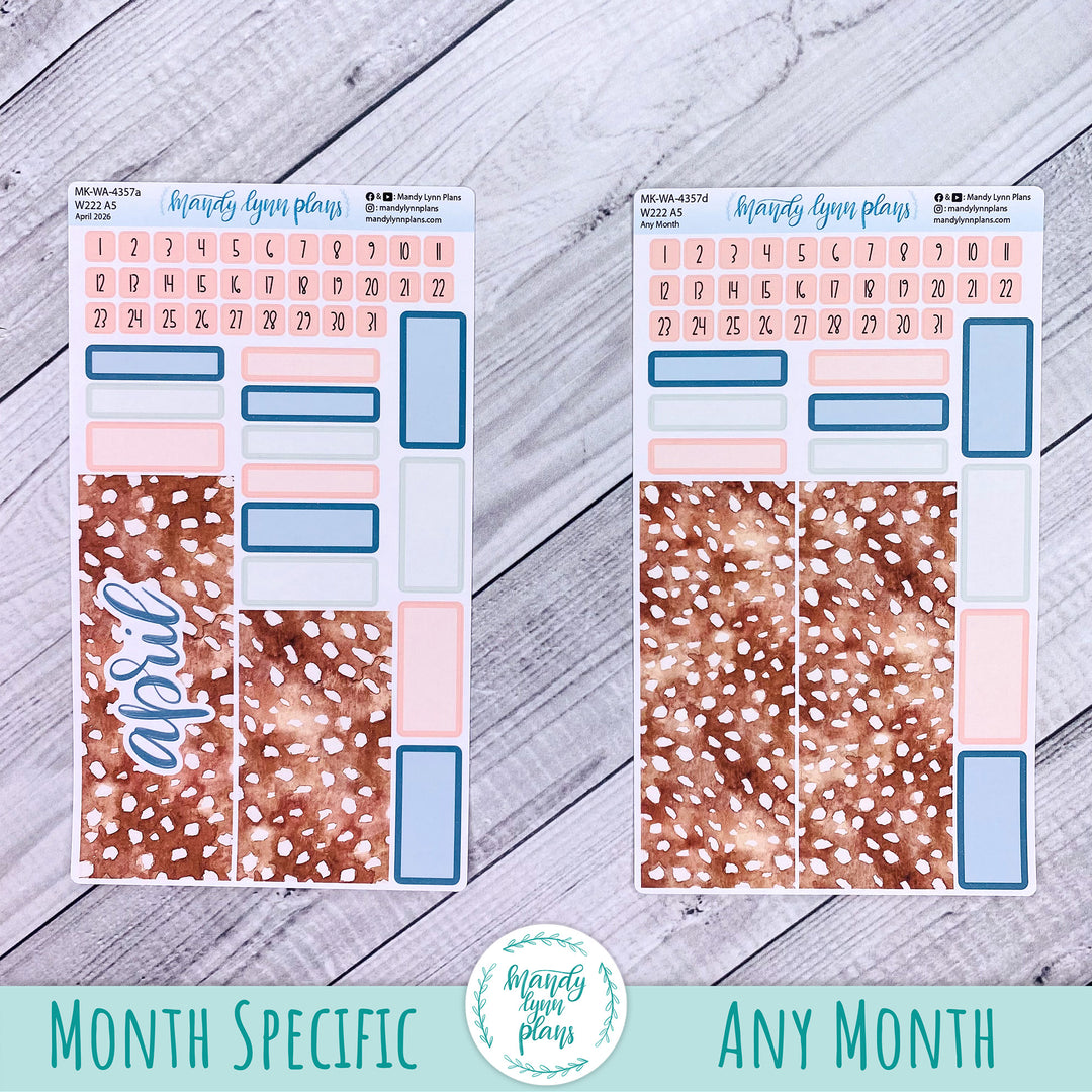 April 2026 or Any Month Monthly Kit || Wonderland 222 A5, B6, A6 || Fawn || 357