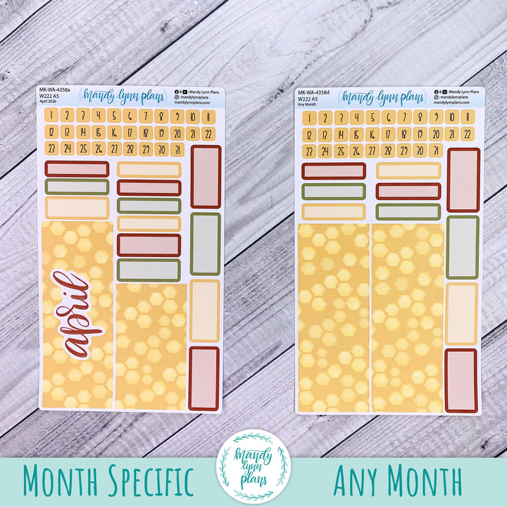 April 2026 or Any Month Monthly Kit || Wonderland 222 A5, B6, A6 || Honey || 358