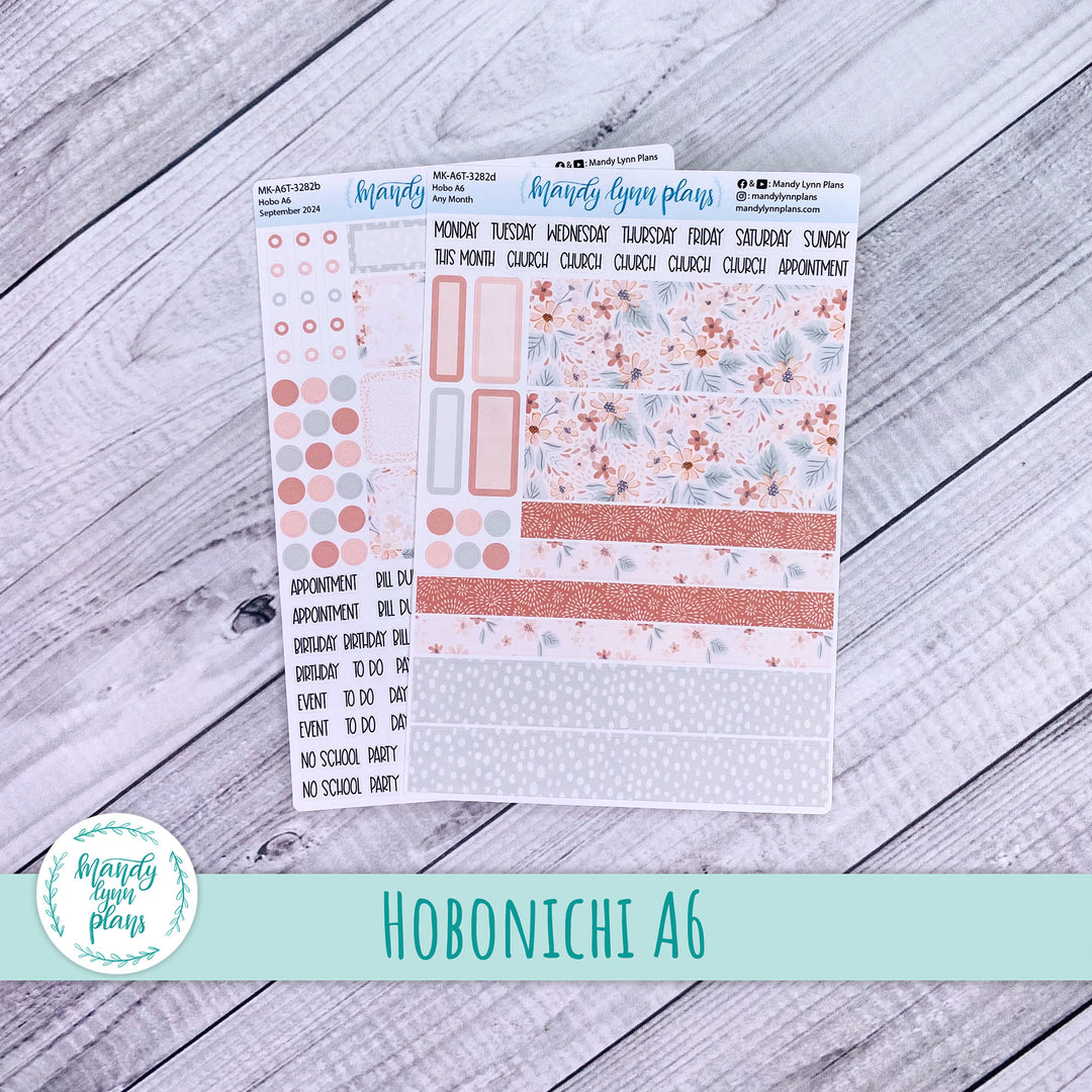 Any Month Hobonichi A6 Monthly Kit || Misty Rose Floral || MK-A6T-3282