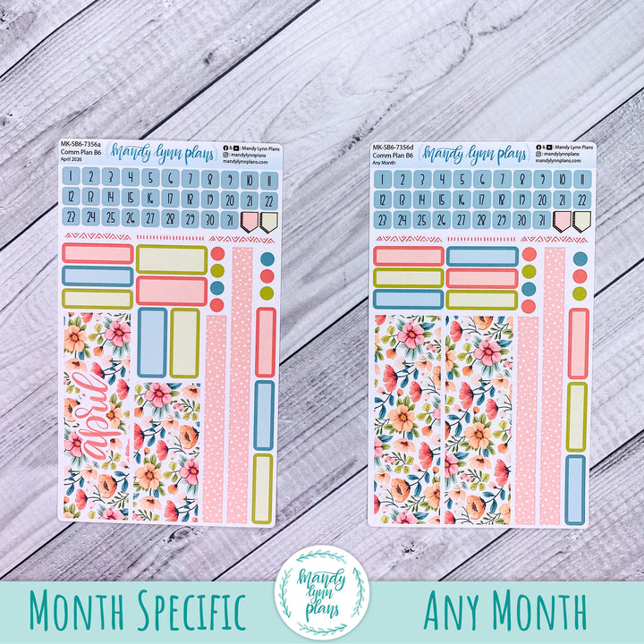 April 2026 or Any Month Monthly Kit || Sterling Ink A5, A5 Slim, B6, B6 Slim, N1, N2 Common Planner || Mid-Century Floral || 356