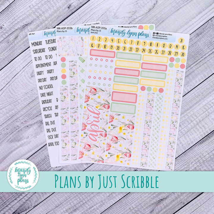 April 2026 or Any Month Monthly Kit || A5, B6, A6 Plans by Just Scribble || Happy Easter || 355