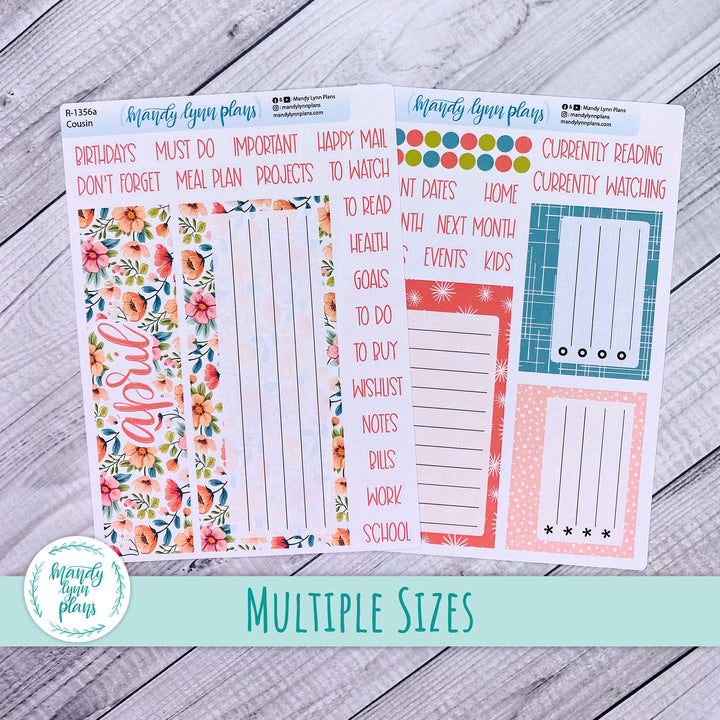 April Dashboard Kit || Hobonichi, Common Planner, Wonderland 222, Plans by Just Scribble || Mid-Century Floral || 356