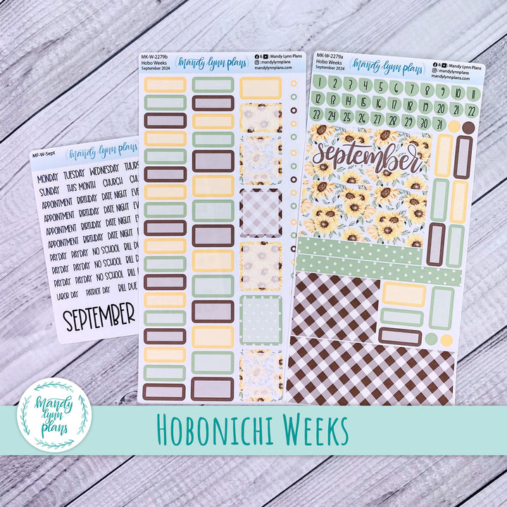 Hobonichi Weeks September 2024 Monthly Kit || Sunflower Patch || MK-W-2279