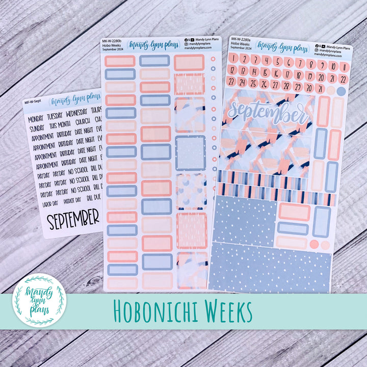 Hobonichi Weeks September 2024 Monthly Kit || Navy Blush || MK-W-2280