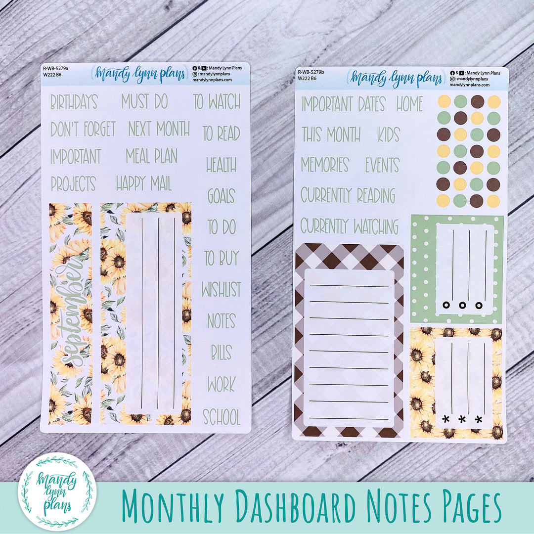 September Wonderland 222 Dashboard || Sunflower Patch || 279