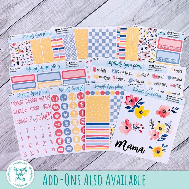 Weekly Kit || A5, B6, A6 Plans by Just Scribble || Mama's Blossoms || 361