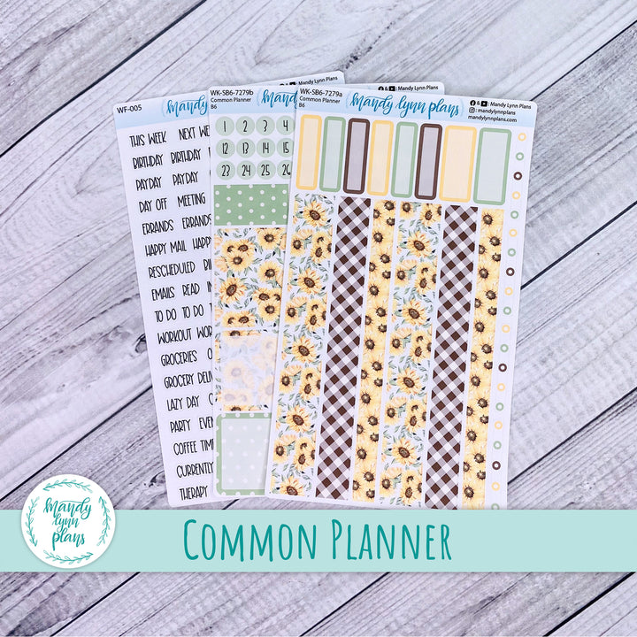 A5, B6, N1 & N2 Common Planner Weekly Kit || Sunflower Patch || 279