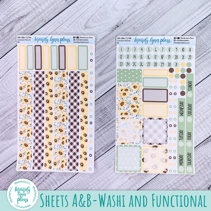 A5, B6, N1 & N2 Common Planner Weekly Kit || Sunflower Patch || 279