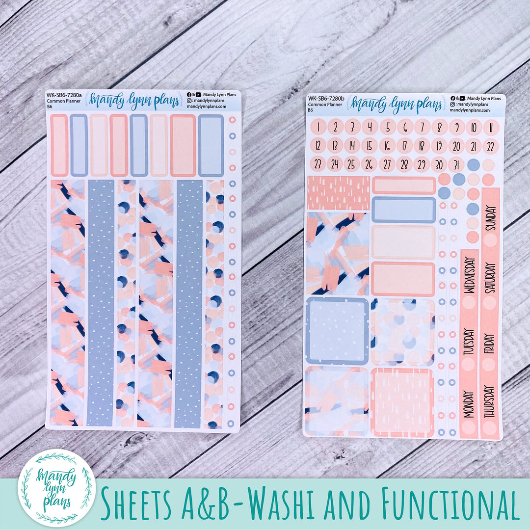 A5, B6, N1 & N2 Common Planner Weekly Kit || Navy Blush || 280