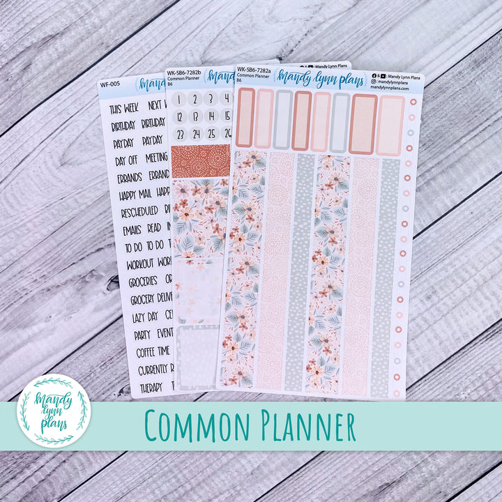 A5, B6, N1 & N2 Common Planner Weekly Kit || Misty Rose Floral || 282