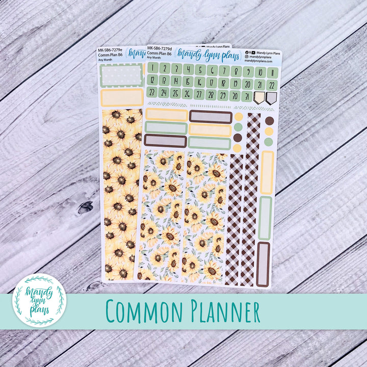 Any Month Common Planner Monthly Kit || Sunflower Patch || 279