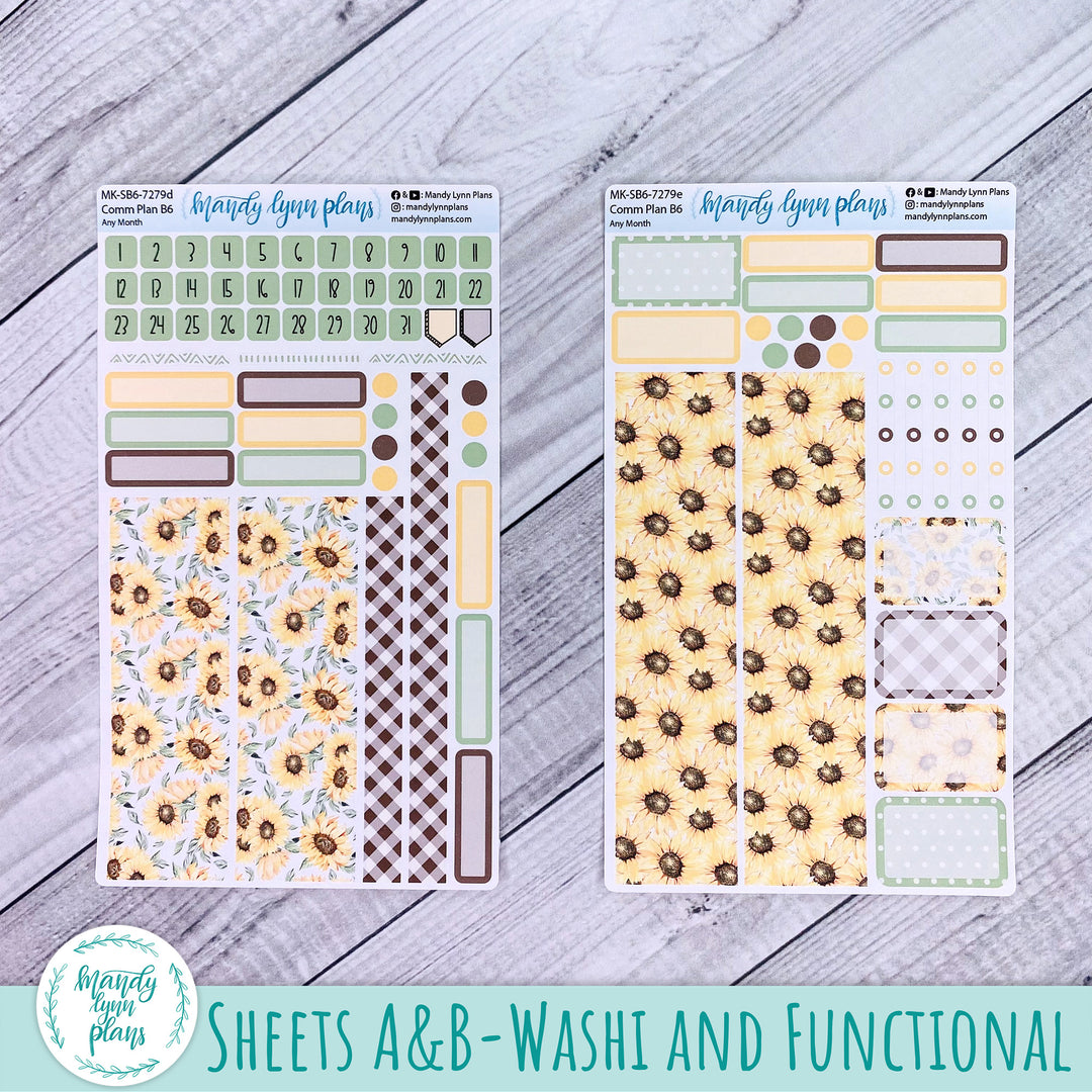 Any Month Common Planner Monthly Kit || Sunflower Patch || 279