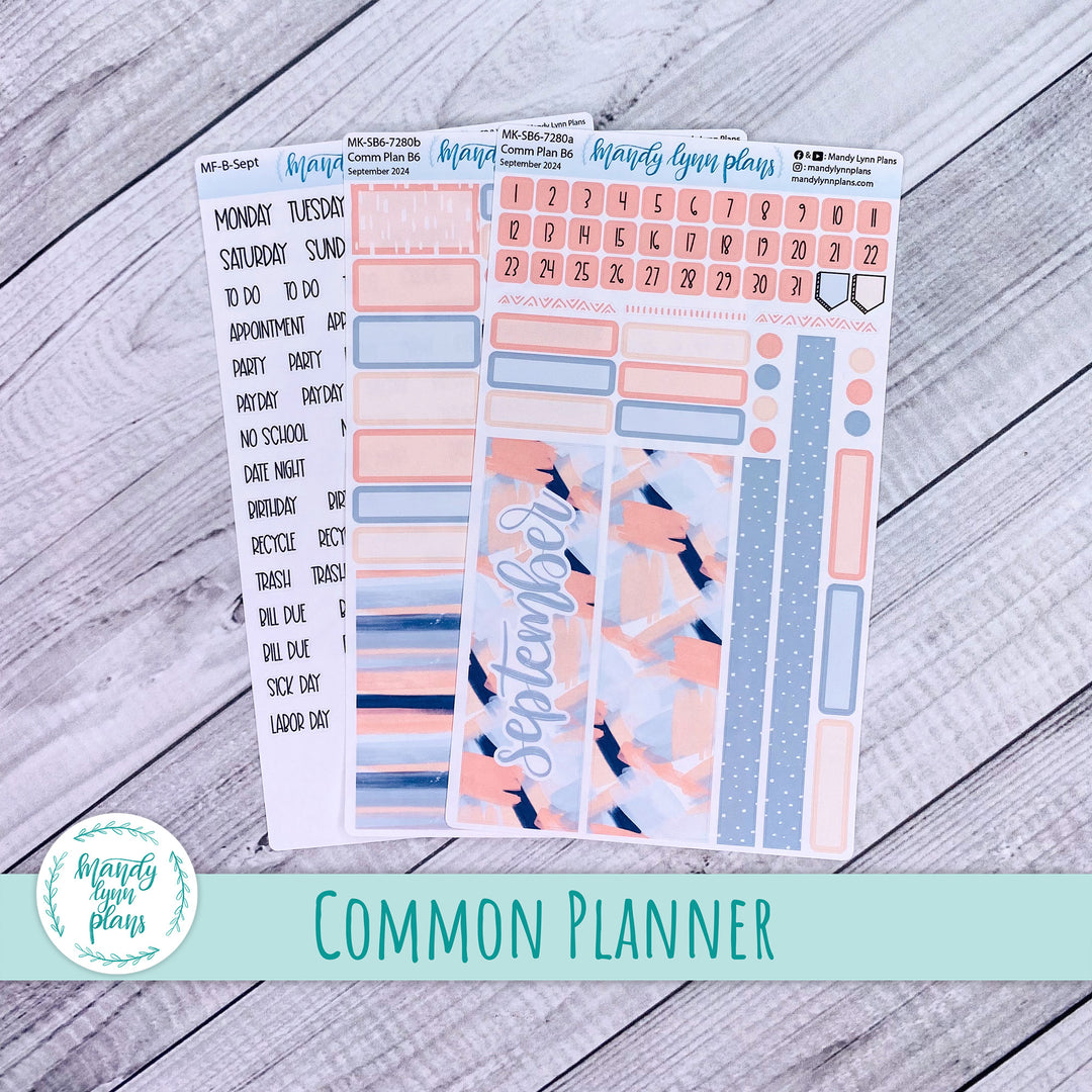 September 2024 Common Planner Monthly Kit || Navy Blush || 280