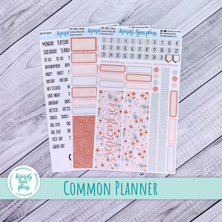 September 2024 Common Planner Monthly Kit || Misty Rose Floral || 282