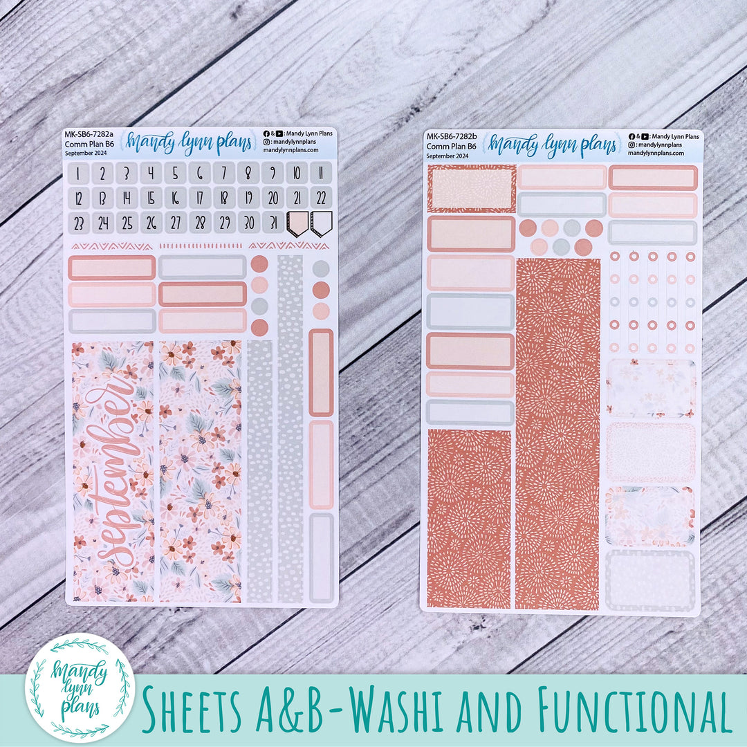 September 2024 Common Planner Monthly Kit || Misty Rose Floral || 282