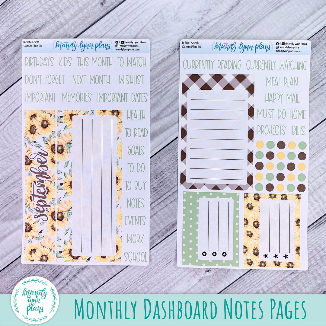 September Common Planner Dashboard || Sunflower Patch || 279