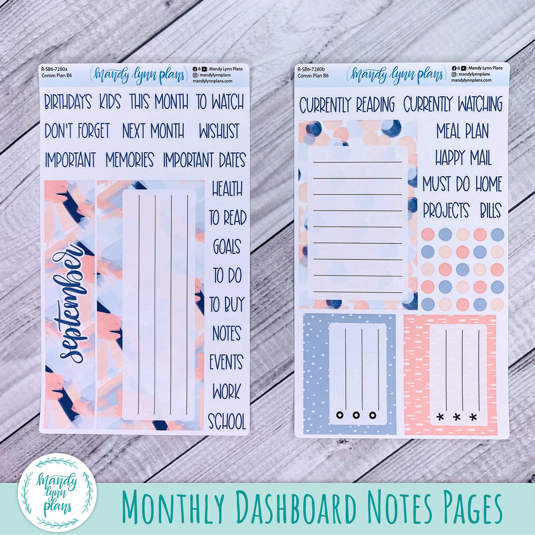 September Common Planner Dashboard || Navy Blush || 280