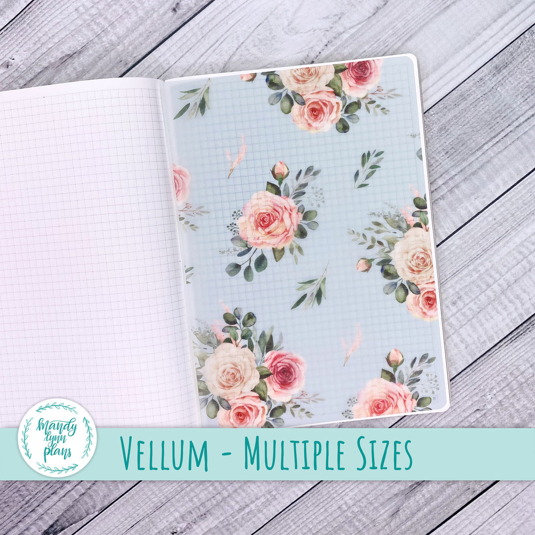 Pink Rosettes Vellum || 362