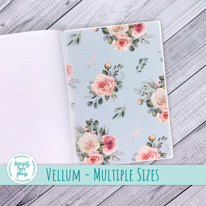 Pink Rosettes Vellum || 362