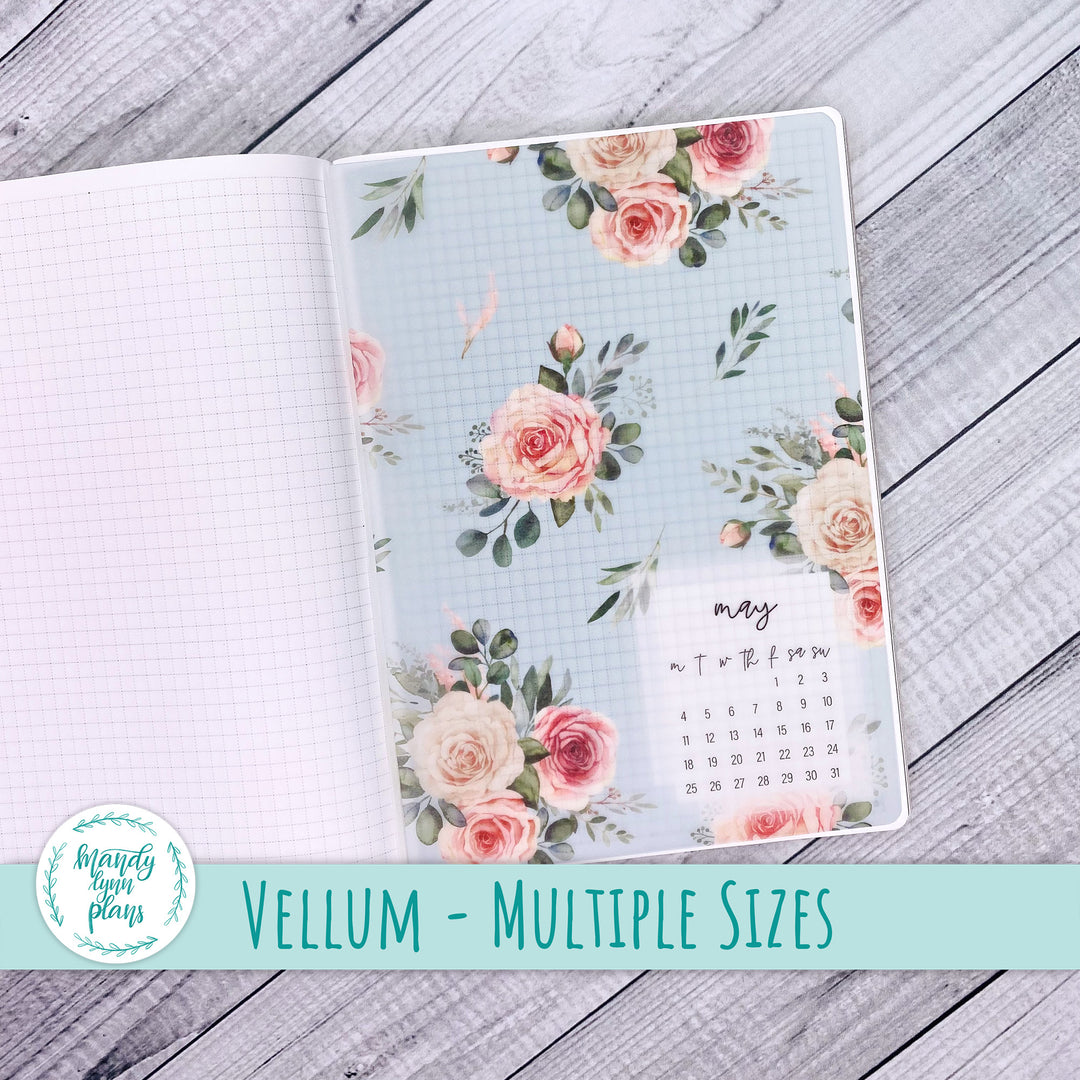 Pink Rosettes Vellum || 362