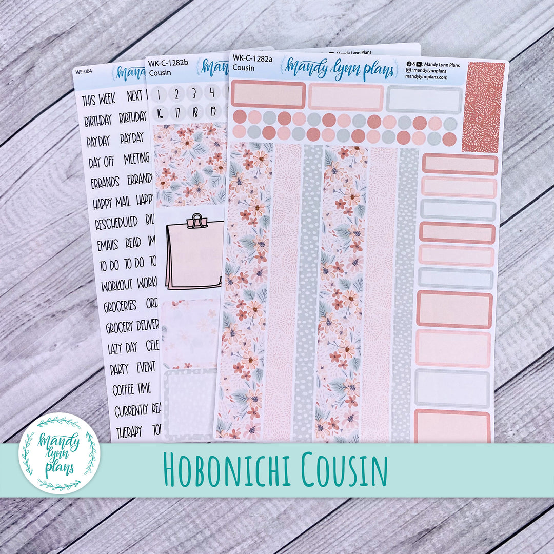 Hobonichi Cousin Weekly Kit || Misty Rose Floral || WK-C-1282