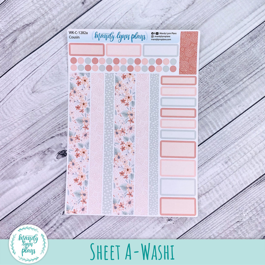 Hobonichi Cousin Weekly Kit || Misty Rose Floral || WK-C-1282