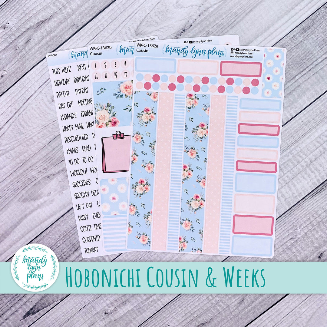 Weekly Kit || Hobonichi Cousin and Weeks || Pink Rosettes || 362