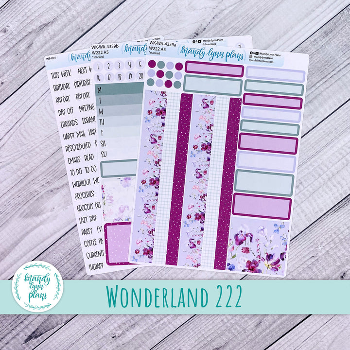Weekly Kit || Wonderland 222 A5, B6, A6 || Stacked, Unstacked, Horizontal || Ardent Botanicals || 359