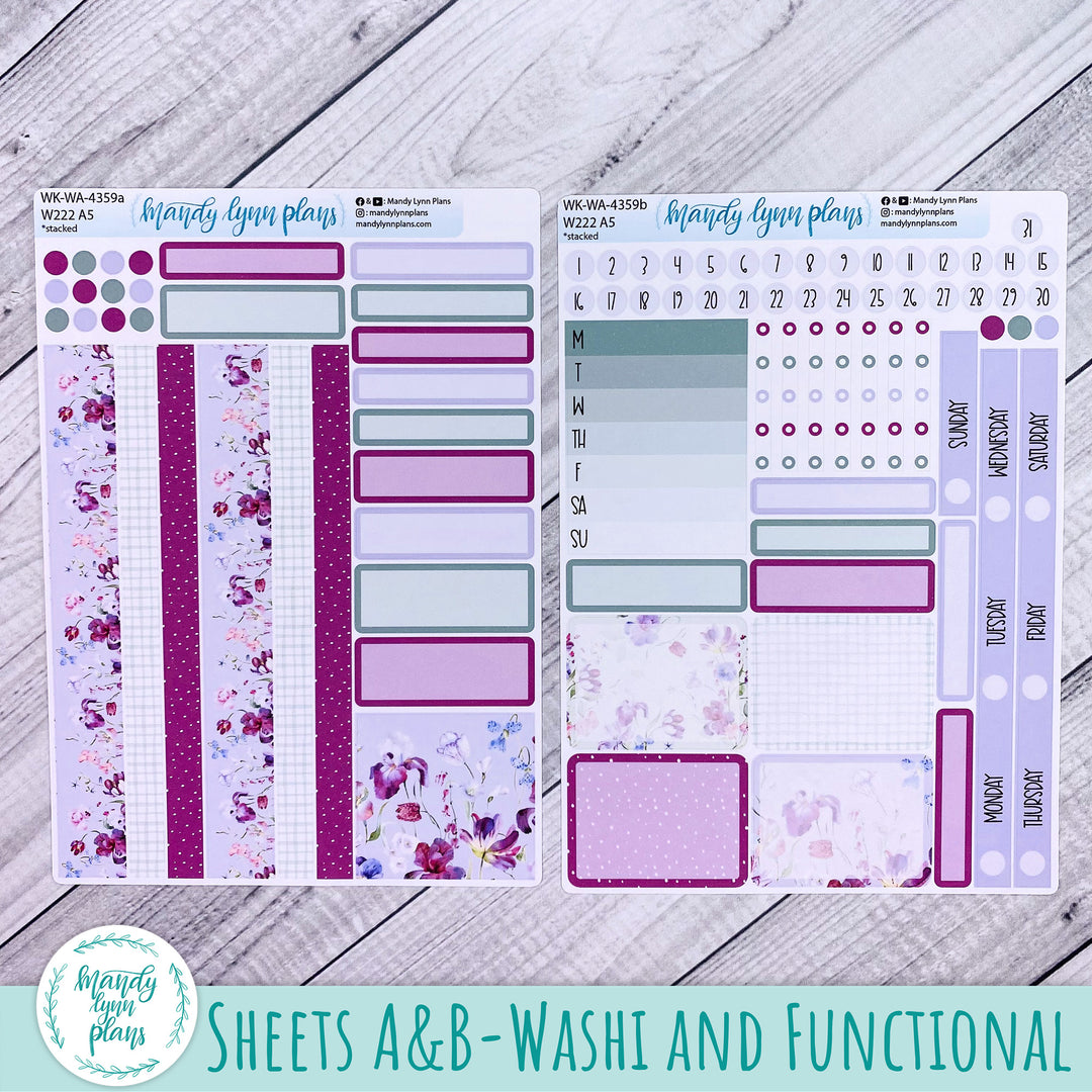 Weekly Kit || Wonderland 222 A5, B6, A6 || Stacked, Unstacked, Horizontal || Ardent Botanicals || 359