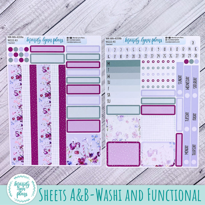 Weekly Kit || Wonderland 222 A5, B6, A6 || Stacked, Unstacked, Horizontal || Ardent Botanicals || 359