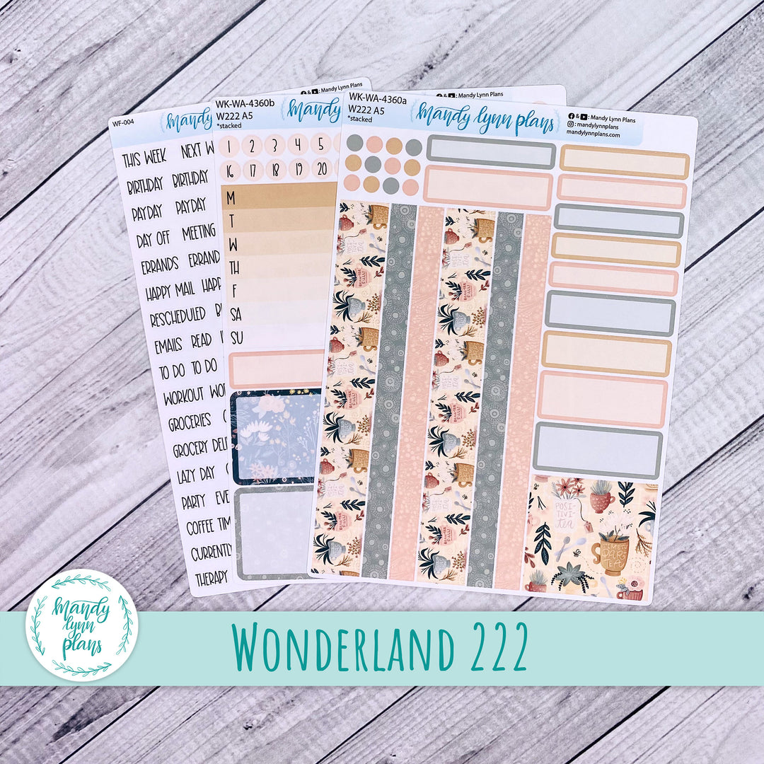 Weekly Kit || Wonderland 222 A5, B6, A6 || Stacked, Unstacked, Horizontal || Positivi-tea || 360