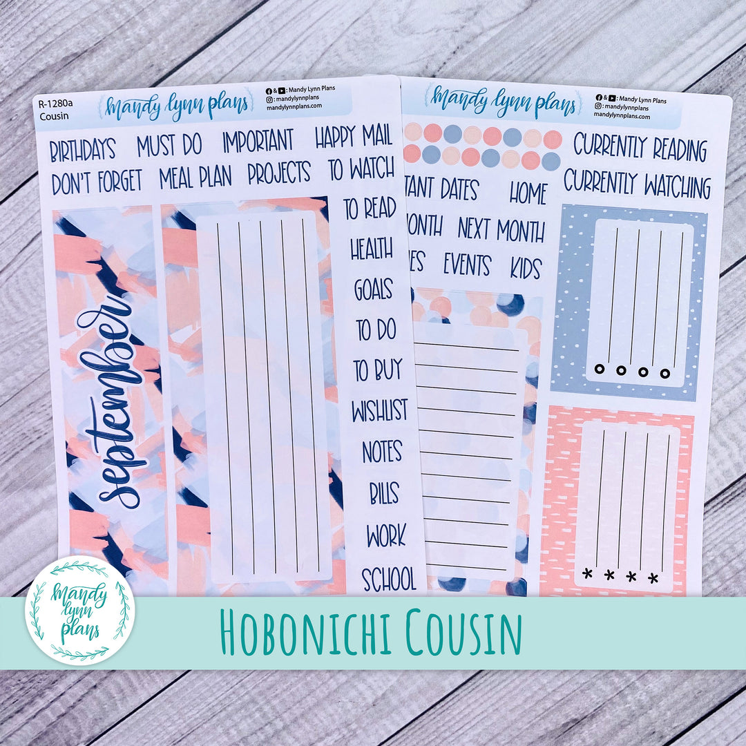 September Hobonichi Cousin Dashboard || Navy Blush || R-1280