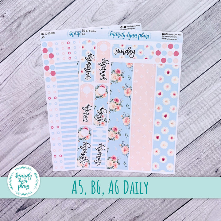 Daily Kit || A5, B6, A6 || Pink Rosettes || 362