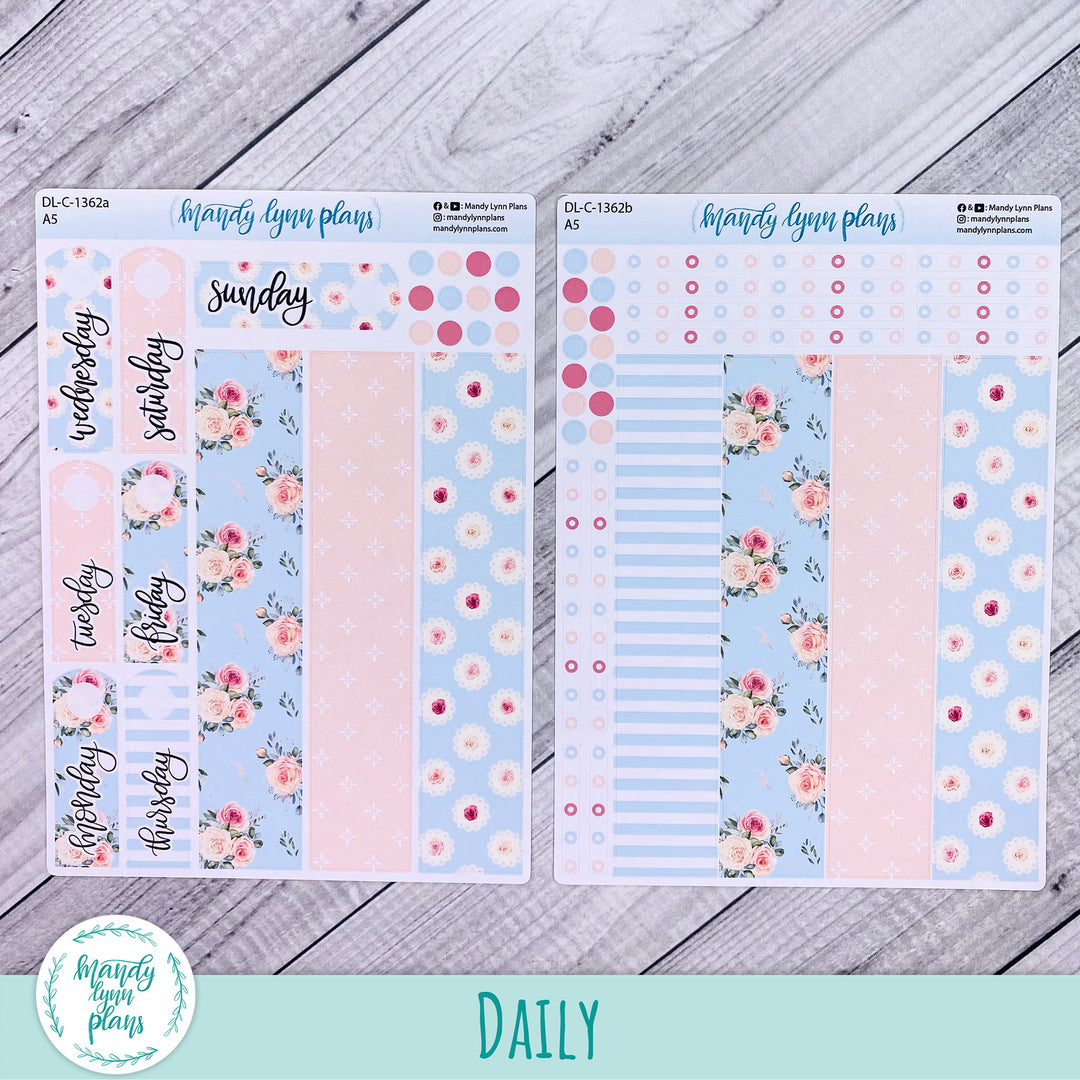 Daily Kit || A5, B6, A6 || Pink Rosettes || 362