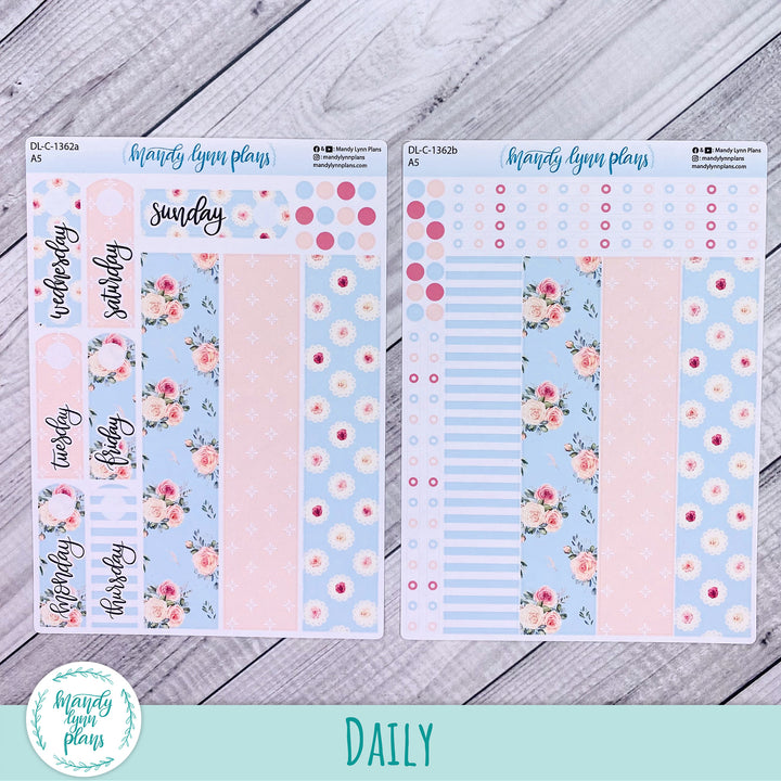 Daily Kit || A5, B6, A6 || Pink Rosettes || 362
