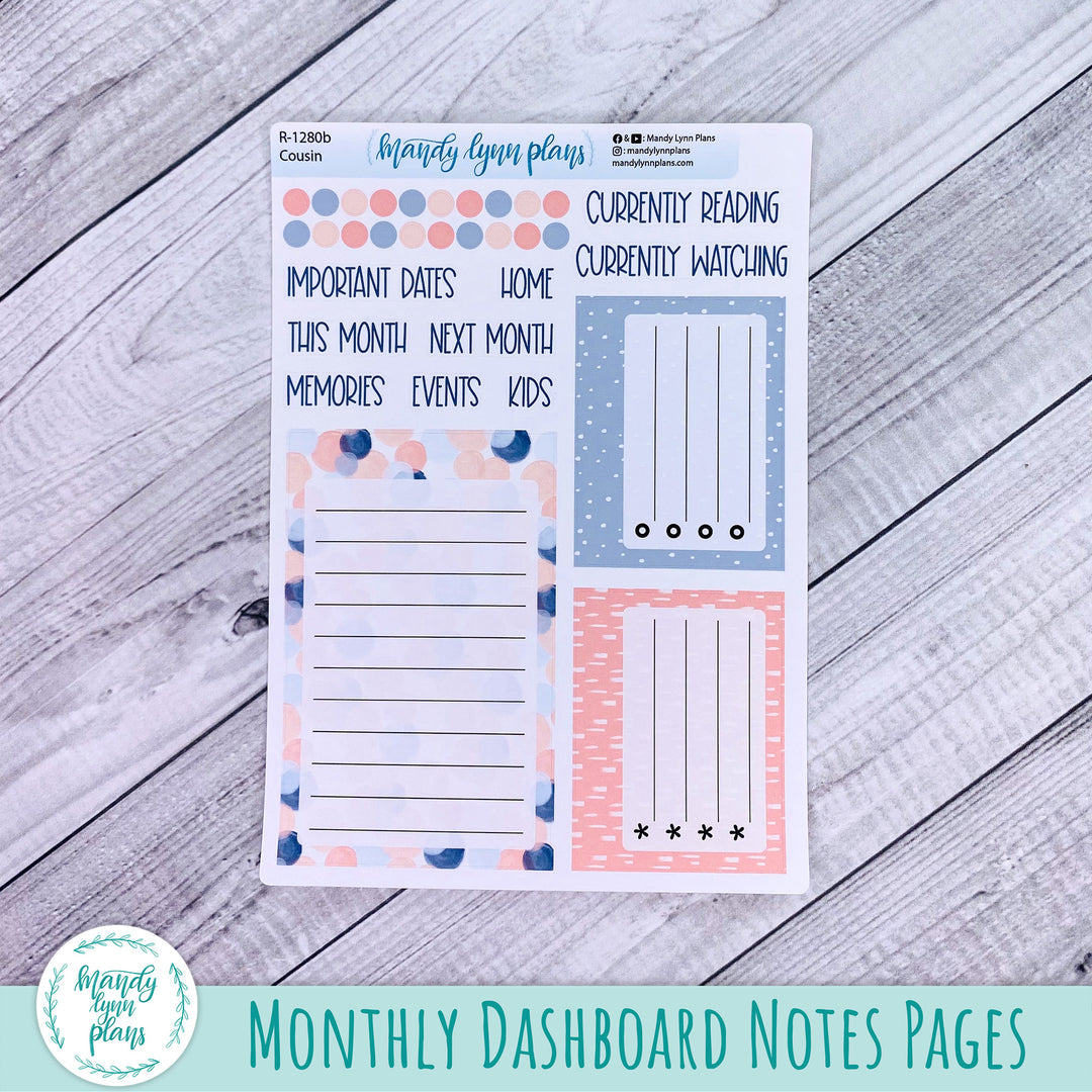 September Hobonichi Cousin Dashboard || Navy Blush || R-1280