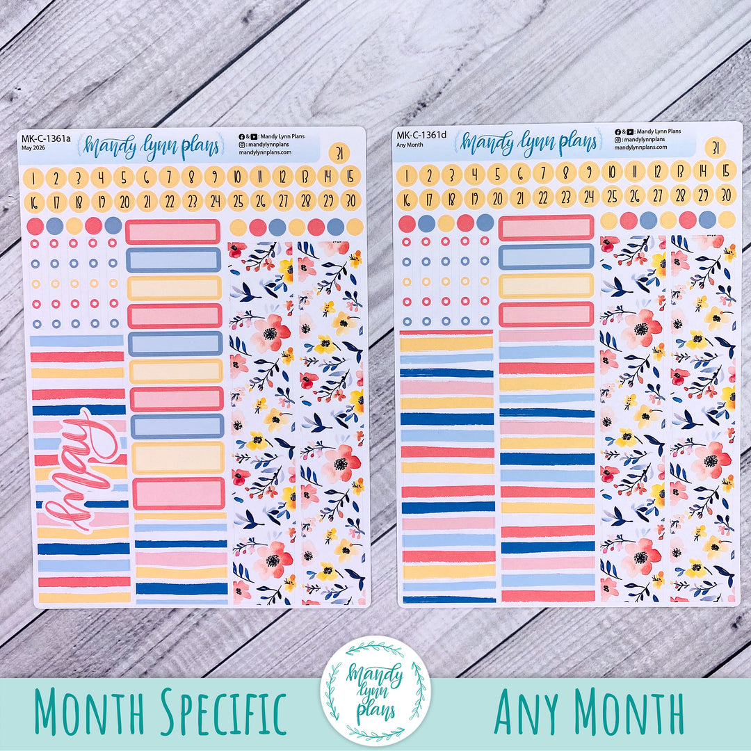 May 2026 or Any Month Monthly Kit || Hobonichi Cousin, Weeks, A6 || Mama's Blossoms || 361